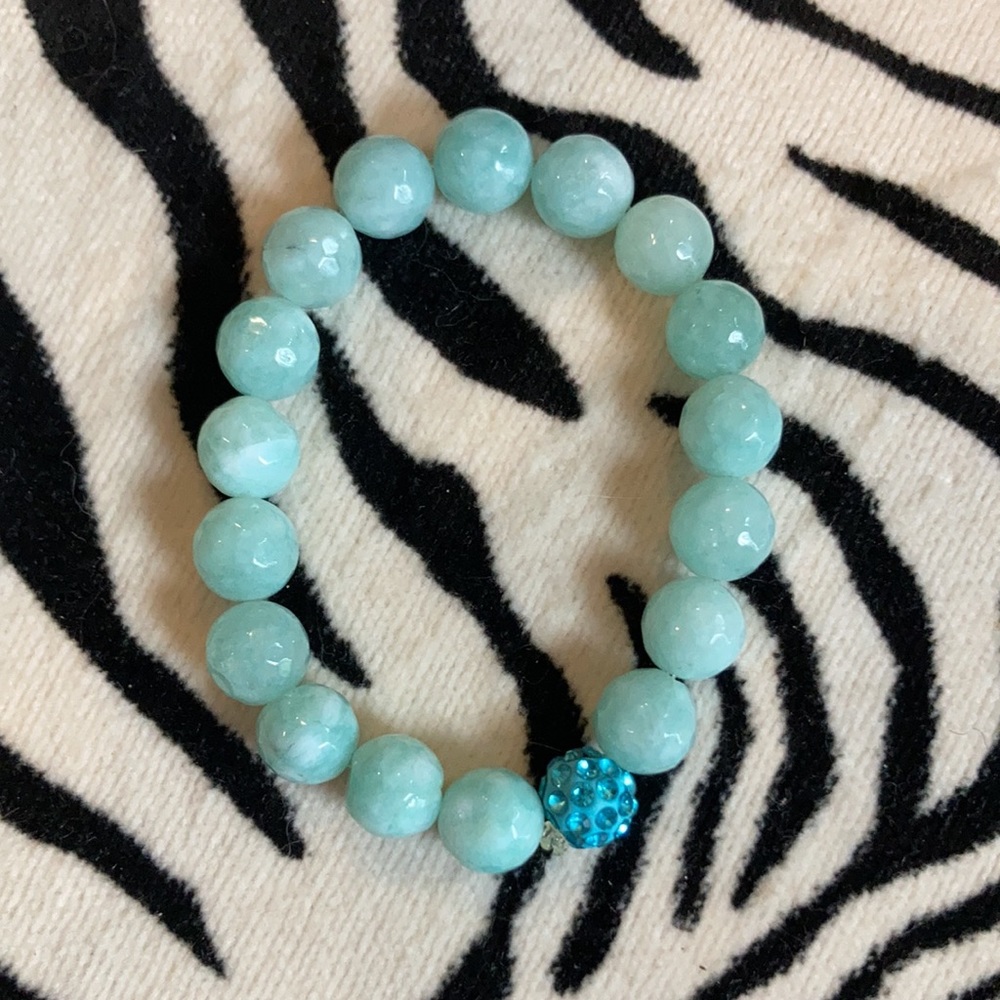 Stackable Sea Blue Gemstone Bracelets - image 4